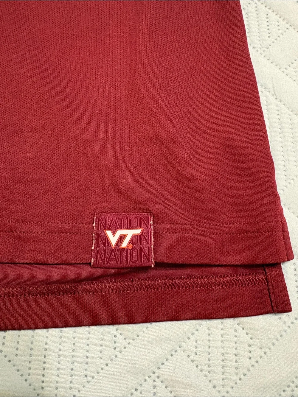 Nike Virginia Tech Hokies Dri-fit Polo Shirt Short Sleeves Maroon Size L
